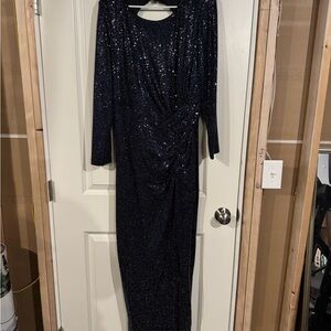 Xscape Midnight Blue Sequin Gown